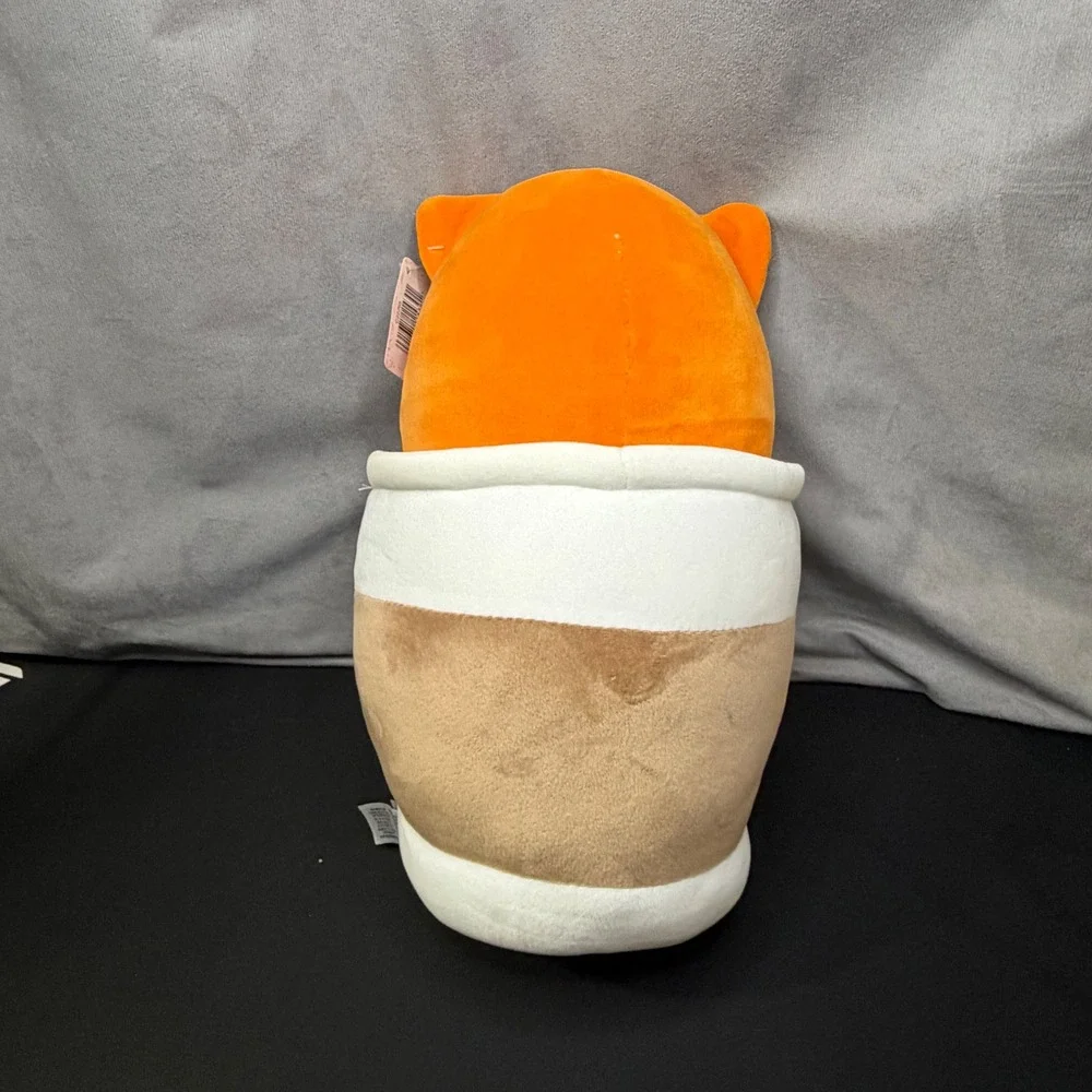 Fiesta Catpawccino Plush Toy ‎ 13 Inch Orange Coffee Cup Cat Squishy C22265